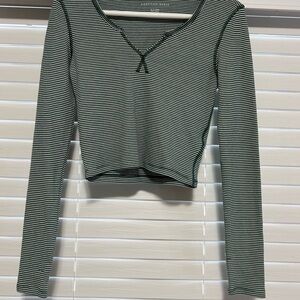 American Eagle Striped Long Sleeve Top
